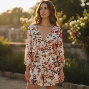 Love J Floral Romper - Size 2X